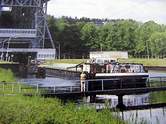 MS Zschopau bei der Einfahrt ins Schiffshebewerk Niederfinow