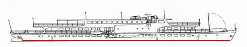 Seitenrad-Passagierschiff